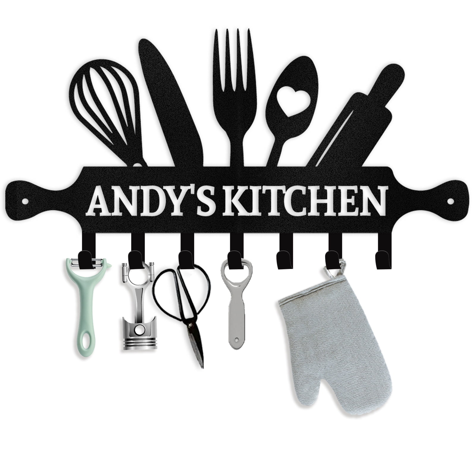 KAINSY Custom Key Holder Wall Mounted - Personalized Metal Kitchen Key ...