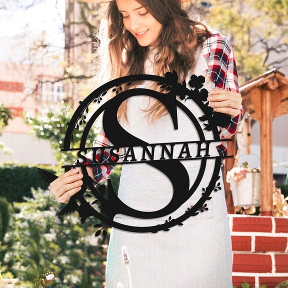 KAINSY Custom Metal Sign, Personalized Last Name Sign, Split Letter Monogram Wall Art Decor, Durable Steel Family Name Decor, Personalized Wedding Gifts, House Warming Gifts, Home Decor(10inches)