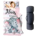 thumbnail image 1 of KAINSY Custom Name Kids Nap Mat for Girls, Personalized Elephant Stripes Toddler Nap Mat for Daycare Preschool - Soft & Comfortable Sleeping Mat Includes Pillow Cover and Nap Blanket, Easy to Carry, 1 of 8
