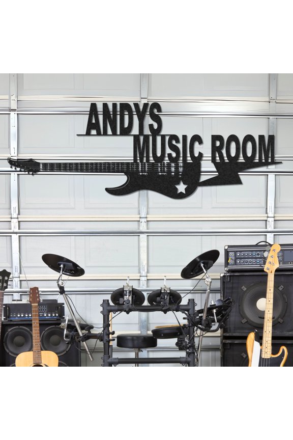 Customized Guitar Wall Decor, Personalized Name Sign, Music Meta Wall Art, Rustic Bass Guitar Metal Sign, Vintage Music Accessories, Gifts for Guitarists, Music Lovers(10inches)