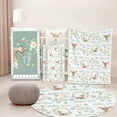 thumbnail image 1 of KAINSY Personalised Baby Crib Bedding Set 5 Pcs, Deers Design Customised Name Nursery Bed Sets, Soft Chic Blanket, Sheet, Pillowcase, Pad Cover, Rug for Newborns Boys Girls Gifts, 1 of 7