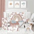 thumbnail image 1 of KAINSY Personalized Baby Crib Bedding Set - 5 Piece Custom Baby Crib Sets with Name, Nursery Bedding Set for Baby Boys Crib Rainbow Design Gift Idea Double Layer Blanket Set 30''x40'', 1 of 7