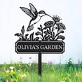 thumbnail image 1 of KAINSY Personalized Garden Metal Sign, Custom Garden Stake, Hummingbird Yard Stake, Customized Name Sign for Outdoor, Outdoor Gardening Decor Gifts for Gardeners(10inches), 1 of 9