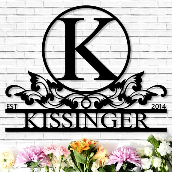 KAINSY Personalized Metal Signs | Metal Name Sign | Split Letter Monogram | Home Decor Sign | Metal Wall Art | Last Name Sign | Outdoor Decor Sign | Personalized Wedding Gift | Housewarming Gift