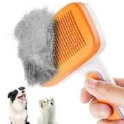 KAIPARA Pet Grooming Brushes Self Cleaning Slicker Brush for Cats & Dogs, Orange