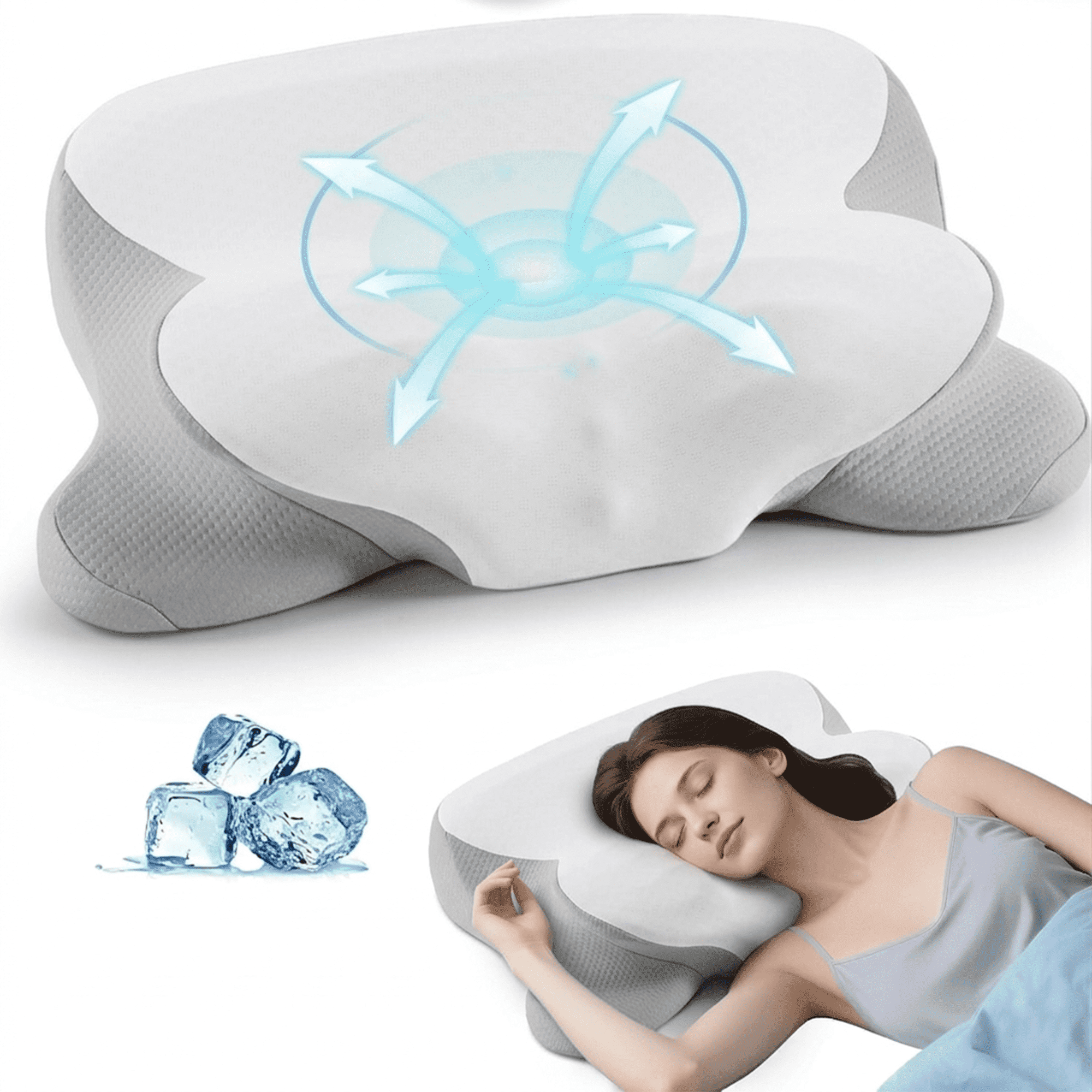 KAIPARA Cervical Neck Pillow for Pain Relief, Orthopedic Bed Pillows for Sleeping, Contour Memory Foam Pillow for Side Back Stomach Sleepers, Cooling Neck Support Pillow