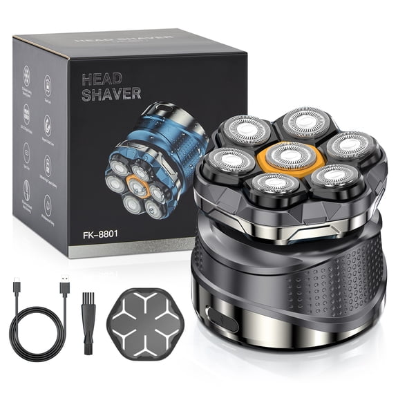 KAIPARA Head Shavers for Bald Men, Magnetic Electric Razor for Men, 7D Rotary Shavers, Cordless Rechargeable IPX6 Waterproof Rechargeable Shaver