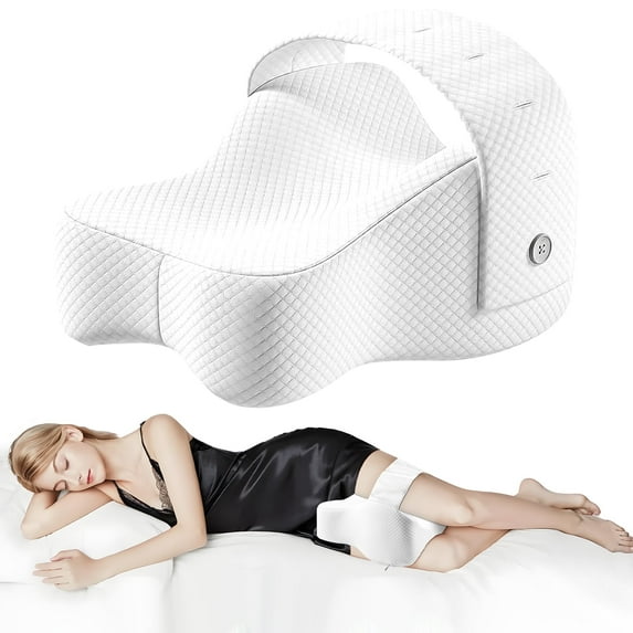 KAIPARA Knee Pillow for Side Sleepers, Memory Foam Knee Support Pillow, Comfortable Leg Pillow for Side Sleeping with Adjustable Strap,Relief for Sciatica, Back, HIPS, Knees, Joints