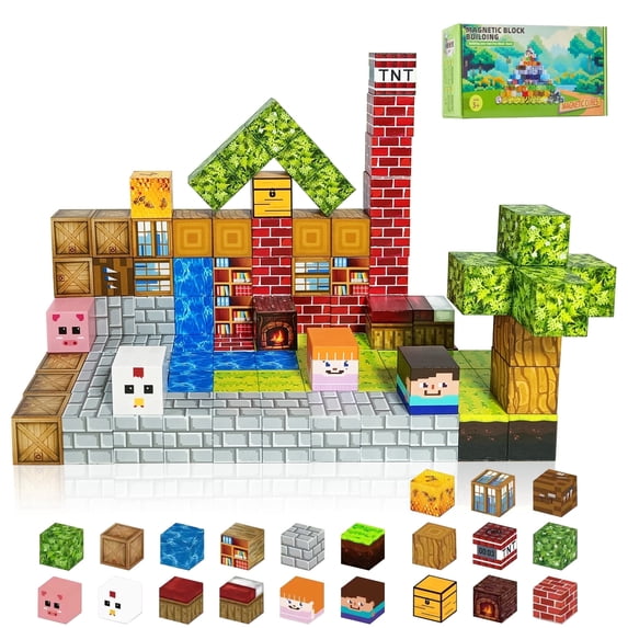 KAIPARA Magnetic Building Blocks, 100Pcs 0.9" STEM Toy Building Sets for Kids Age 3+, Sensory Stacking Toy Ideal Birthday Gift for Kids