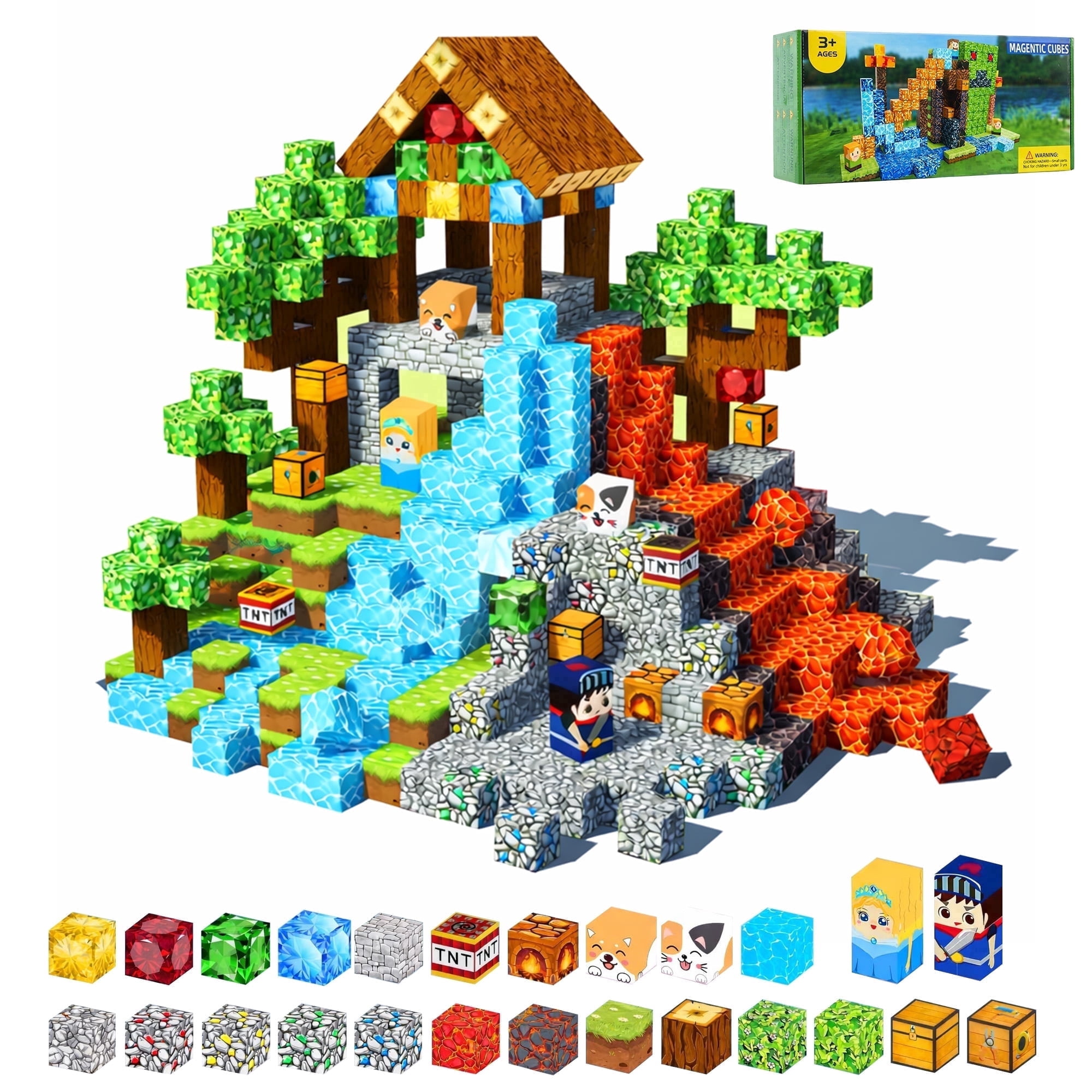 KAIPARA Magnetic Building Blocks, 150Pcs 0.9" STEM Toy Building Sets for Kids Age 3+, Sensory Stacking Toy Ideal Birthday Gift for Kids