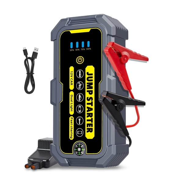 KAIPARA 4000A Car Jump Starter, 37000mWH Portable Power Bank for 12V Gas/Diesel Engines, with LED Light, Compass & Quick-Charge