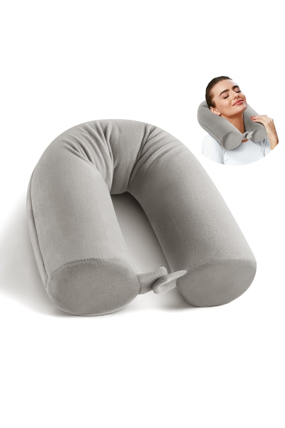 Twist Memory Foam Travel Pillow for Airplanes - Free-Form Travel Neck Pillow for Sleeping, Airplane Pillow for Chin, Leg and Lumbar Support, Soft and Adjustable Bendable Roll Pillow on Trips