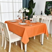 KAIPHO Orange Rectangle Tablecloth Waterproof Stain Resistant Wrinkle Free Table Cloth 210GSM Polyester Wipeable Table Cover for Party, Banquet - Rectangular/Square, 54 x 54 inch