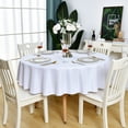 thumbnail image 1 of KAIPHO White Round Tablecloth Waterproof Stain Resistant Wrinkle Free Table Cloth 210GSM Polyester Washable Wipeable Table Cover for Party, Banquet, Wedding, Indoor and Outdoor (60 inch, Circle), 1 of 9
