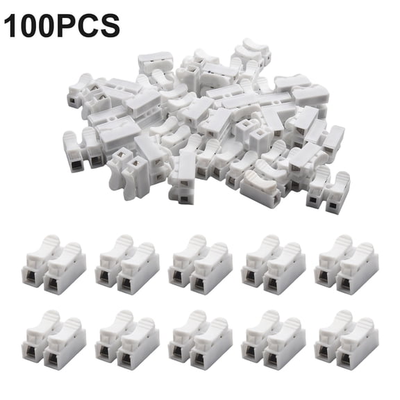 KAIRUITE 100pcs 10A 220V 2 Pin Push Quick Wire Cable Connector White Wiring Terminal