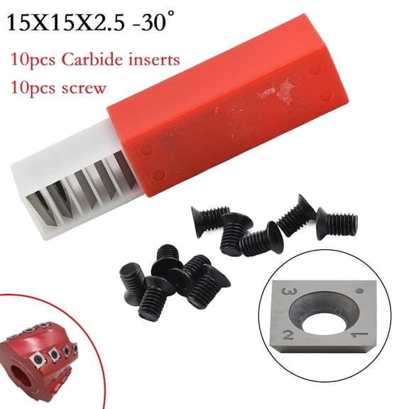 KAIRUITE 15mm Square Replacement Cutter Inserts for Woodworking Spiral Helical PlanerHead