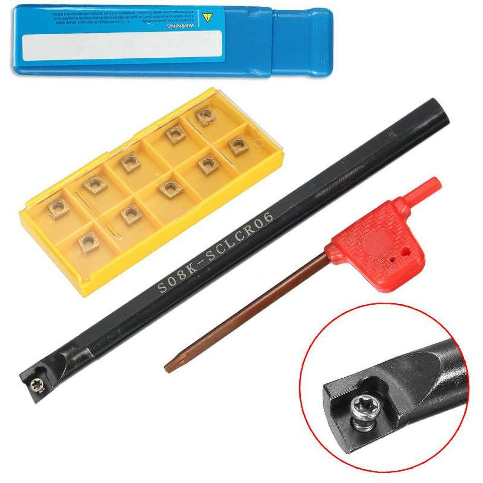 KAIRUITE 8mm S08K-SCLCR06 Turning Tools Lathe Boring Bar With 10pc ...