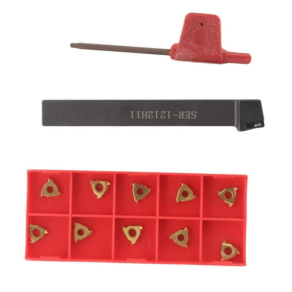 KAIRUITE SER 1212H11 12mm 1/2\" CNC Lathe External Threading Turning Tool+10pcs 11ER AG60