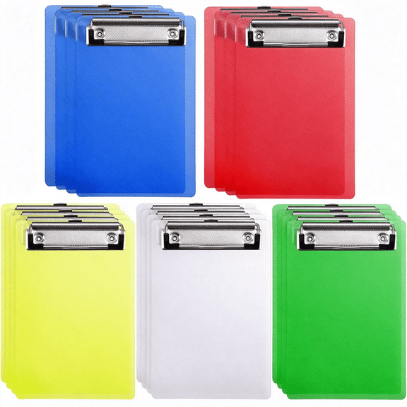 KAISA 20 Pieces Mini Clipboards 4.7X7.3" Plastic Colorful Clip Boards Small Cute Pocket Clipboard with Profile Clip for Shopping Lists,Scoresheet A6 Boards,Receipts Tickets