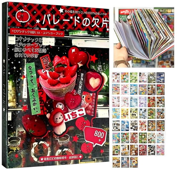KAISA 45 Sheets Japanese Sticker Book for Adults - 800+ Pcs Aesthetic Heisei Retro Manga Stickers for Journaling & Scrapbooking,Cute Sticker Book for Diy Crafts,Planner,Junk Journal & Gifts