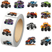 KAISA 500Pcs Monster Truck Stickers for Adults Teens 10 Styles Waterproof Vinyl Decals for Scrapbook Laptop Water Bottle Motorcycle Helmet Party Filling Gift
