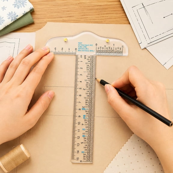 KAISA 6" Clear Acrylic T-Square Ruler,Drafting T Square,Drafting Tools,T Ruler Transparent Crafting and Drafting Graduated T-Ruler Inch Metric T-Square Measuring Scale Rule