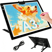 KAISA Rechargeable A3 Light Pad for Diamond Painting, Diamond Art Light Board | 16.7X13.5 Inch, 3 Colors & 6 Brightness Lightbox for Tracing and Drawing with Stand and Clip, Gift for Gem Art Lover