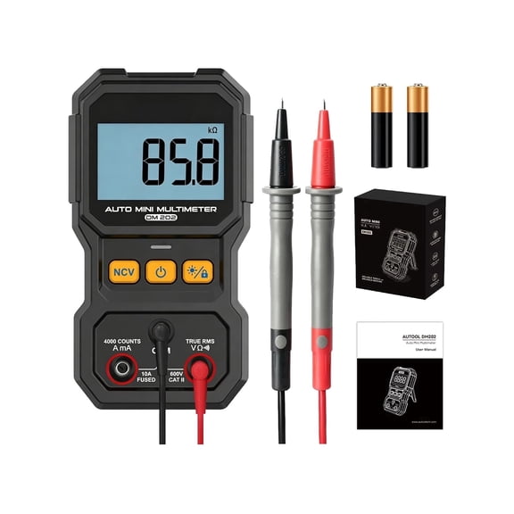 KAISAL Mini Digital Multimeter, TRMS 4000 Counts Auto-Ranging Tester, NCV, Voltage/Current/Resistance/Continuity Meter, Data Hold, for Car Home