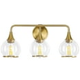 thumbnail image 1 of KAISITE 3-Light Gold Dimmable LED Vanity Light with Clear Glass Shades, 1 of 2