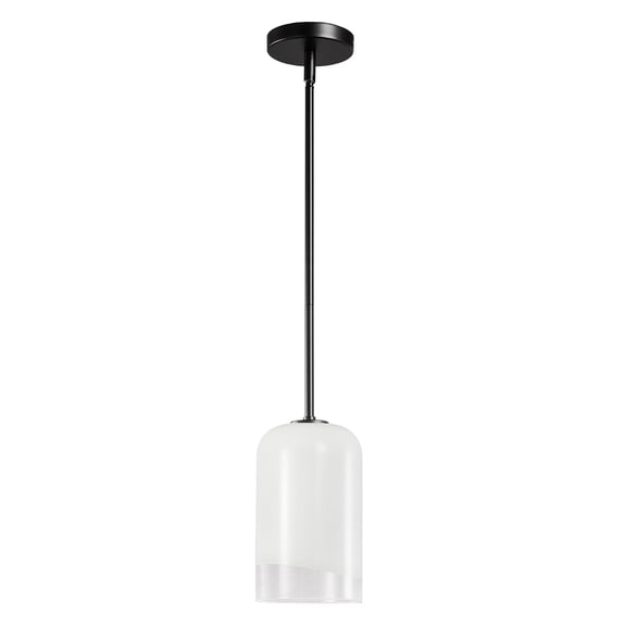 KAISITE 5" Modern 1-Light Kitchen Pendant Light, Frosted White Glass Shade, Adjustable Height