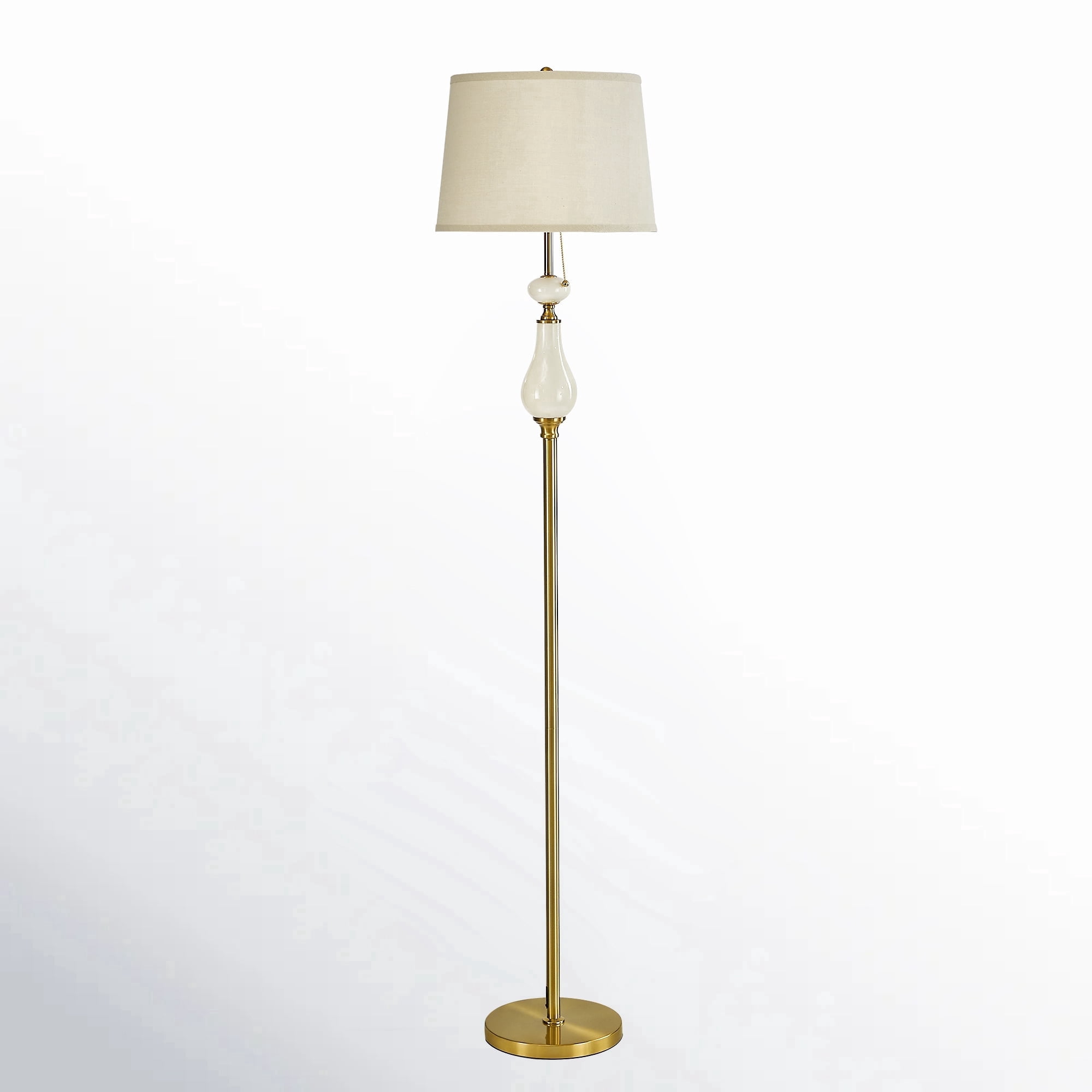 KAISITE 67.4'' Height Modern Floor Lamp, Fabric Shade Lighting For Living Room, Bedroom, Ideal for Reading, Pull Chain Included