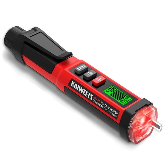 KAIWEETS Non-Contact Voltage Tester Pen, Dual Range AC 12V/70V-1000V Electrical Tester with LCD Display, CAT IV 1000V, Signal Percentage, Buzzer Alarm, Live Wire Detector and Breakpoint Finder