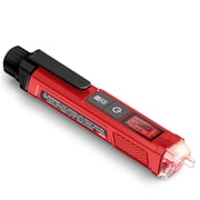 KAIWEETS Non-Contact Voltage Tester Pen, Electrical Tester with Dual Sensitivity Modes, LCD Display, Signal Percentage, Wire Breakpoint Finder, Live/Null Wire Tester Full Red