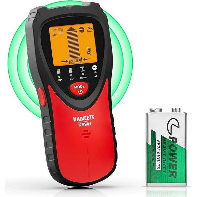 KAIWEETS Wall Scanner & Stud Finder, 4-in-1 Multifunctional Detector with LCD Display & Calibration Alarm, Detects Wood, Metal, and Live AC Wires, High-Accuracy & Portable Home Improvement Tool