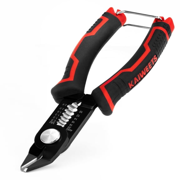 KAIWEETS Wire Cutters 6-Inch Flush cutter with Supplementary Stripping, Cutting Pliers, Handy and Slim Diagonal Cutters, Side Cutting Pliers, Sharp Snip, Safety Lock