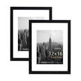 thumbnail image 1 of KAIWIN 12x16 Picture Frames Set of 2, Display Certificate Pictures 8.5x11 with Mat, Poster frames for Wall, Black, 1 of 6