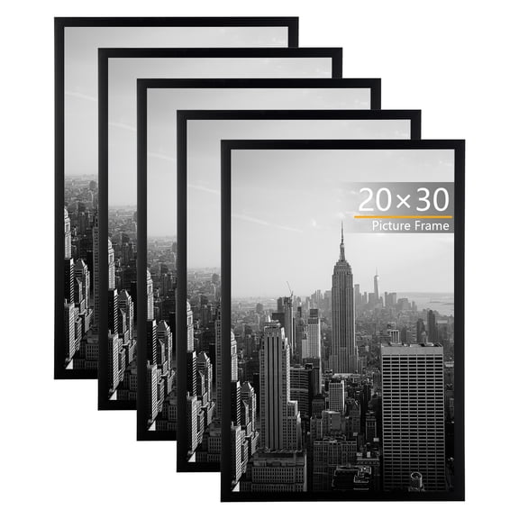 KAIWIN 20x30 Picture Frames Set of 5, Gallery Wall Poster Frames, Black