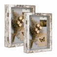 thumbnail image 1 of KAIWIN 8x10 Rustic White Shadow Box Frame for Photos and Keepsakes,Home Office Display Case with Real Glass,Soft Linen Backing and Colorful Pins,Set of 2, 1 of 6