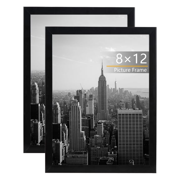 KAIWIN 8x12 Picture Frames Set of 2, Gallery Wall Poster Frames, Black