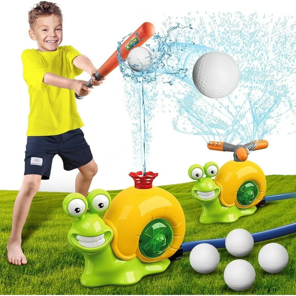 Kaixin 2-in-1 Snail Summer Water Game with 360 Rotating Spray, 1 Pack 4-12Years