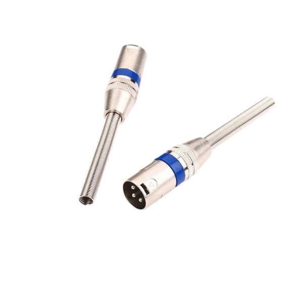 KAIXUDA USA 3-Pin XLR Male Connector with Long Spring Tail, Audio Signal Adapter Plug for KTV Microphone & Professional Sound Equipment
