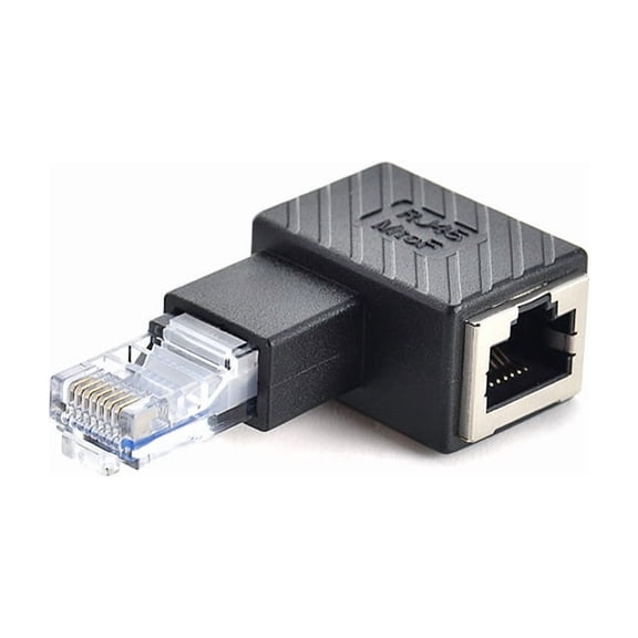 KAIXUDA USA 90-Degree Angled RJ45 Male to Female Ethernet Adapter/Extender for Network Cable Signal (Right/Left/Up/Down Bend Connector)