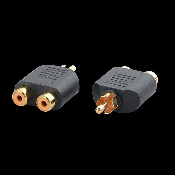 KAIXUDA USA Gold-Plated RCA 1 Male to 2 Female Splitter Adapter, AV Audio Video Y-Connector Extension for Home Theater System