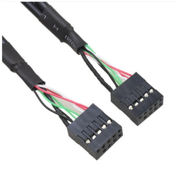 KAIXUDA USA Motherboard 9-Pin USB Header Cable, Female to Female Connector Adapter Wire, DuPont 2.54 Pitch PC Extension Cord