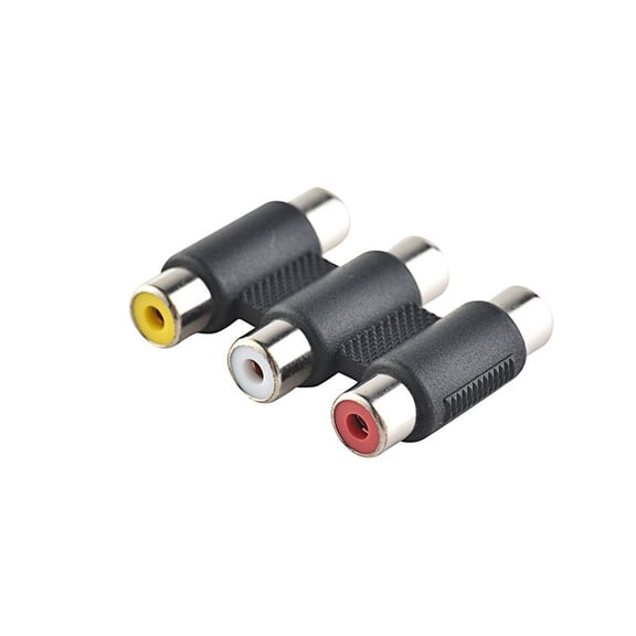 KAIXUDA USA RCA Female to Female Connector, Gold Plated 3-Way AV Audio/Video Coupler Adapter Jack for Extension/Direct Connection