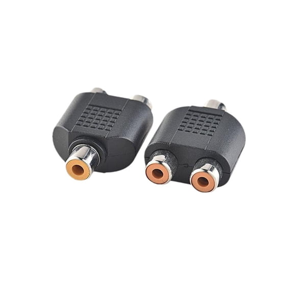 KAIXUDA USA RCA Splitter Adapter, AV Female to Dual RCA Female Connector (1-in-2 Out) Gold-Plated Audio/Video Coupler