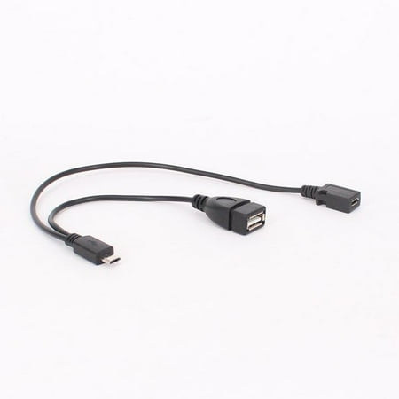 KAIXUDA USA Retractable Micro USB OTG Cable with External Power Supply for Android Phone & Tablet - Connects USB Flash Drive/Mobile Hard Drive, Host Adapter