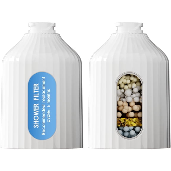 KAIYING 2 Pack Shower Head Filter Refill, Multi-Stage Replacement Cartridges Compatible with Dual Shower Head Combo, Filters for Hard Water & Chlorine Removal