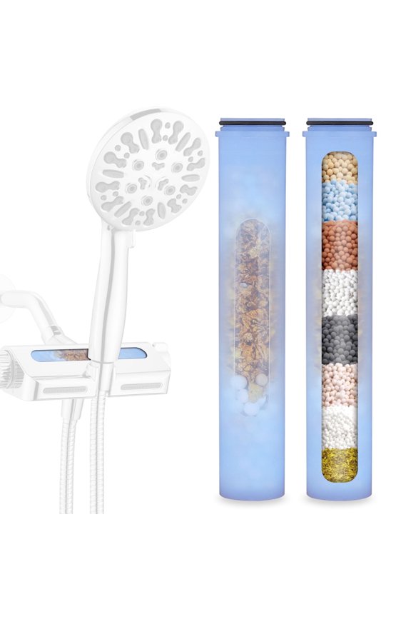 2 Pack Shower Head Filter Replacement, KDF Filter Cartridges Compatible with HEROBAI Filtered Shower Head, Helps Remove Chlorine and Fluoride