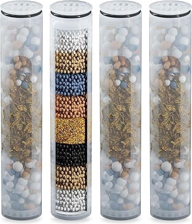 KAIYING 4 Pack Shower Filter Replacement Cartridges, KDF Hard Water Filtration for Handheld Shower Heads, 4.72 Inch